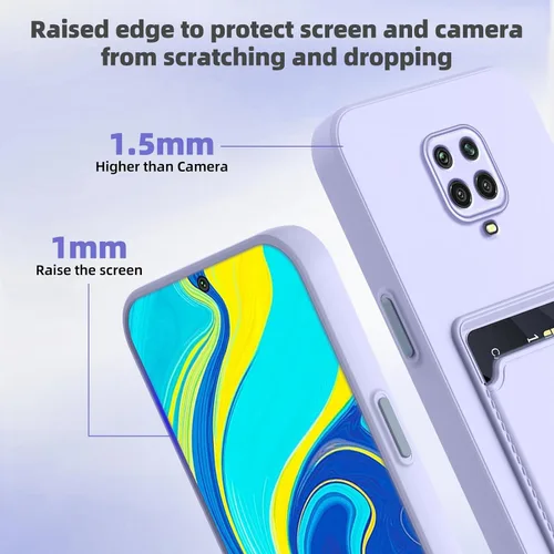 Miniatura 6 de Funda para Redmi Note 9 Pro, Redmi Note 9s con ranura para tarjetas de crédito, TPU suave silicona TPU resistente a los arañazos delgada ranura