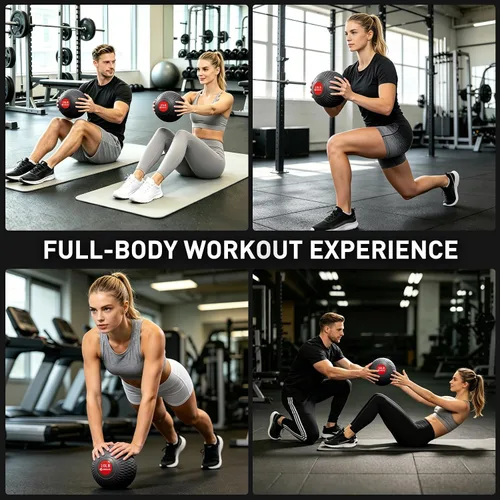 Miniatura 6 de Slam Ball 8-10 lb Medicine Ball Weighted Balls for Exercise and Workout, Strength, Cardio, Cross-Training and Core Workouts