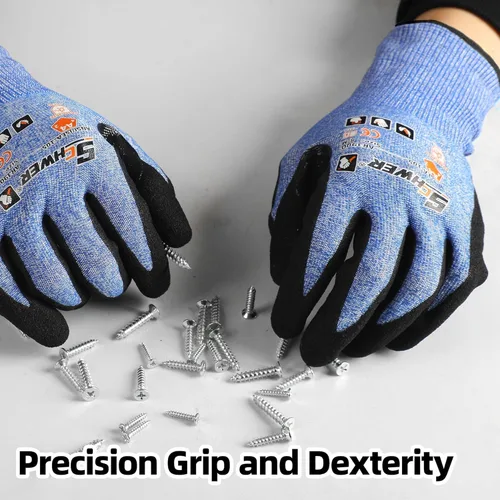 Miniatura 5 de Schwer A4 AIR-SKIN - Guantes de trabajo resistentes a los cortes con extremadamente ligeros y delgados, guantes de agarre para pesca, trabajo