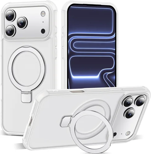 Miniatura 76 de SKYLMW – Funda compatible con iPhone 12 Pro Max y iPhone 13 Pro Max con soporte magnético invisible tipo anillo, fundas translúcidas para teléfonos