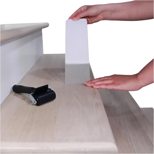 Miniatura 6 de FINEHOUS Cinta antideslizante para peldaños de escalera de 2" x 24" (paquete de 15) - Tiras antideslizantes transparentes para interiores