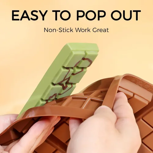 Miniatura 2 de Molde de barra de chocolate – Moldes antiadherentes de silicona para chocolate, molde de barra de chocolate profundo Dubai de grado alimenticio