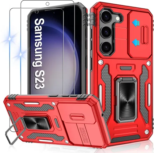 Miniatura 216 de Gritup para Samsung Galaxy S22 Funda con protectores de pantalla HD de 2 paquetes y cubierta deslizante para la cámara, protección contra caídas