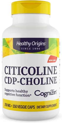 Miniatura 9 de Healthy Origins Cognizin (Citicoline), 250 mg - Suplemento cerebral para la memoria con citicolina CDP - Suplemento sin OMG, vegano y sin gluten