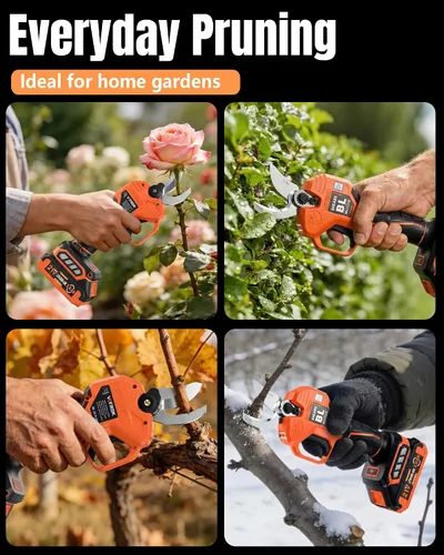 Miniatura 8 de Tijeras de Podar Eléctricas Inalámbricas, [Diámetro de Corte de 1.6''] Podadora Profesional con Batería, Tijeras de Jardín para Poda de Árboles