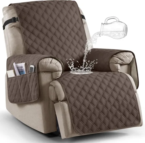 Miniatura 24 de Ruaozz Funda para Silla Reclinable 100% Impermeable Antideslizante de Tamaño Grande Funda Reclinable para Silla Reclinable Grande Funda de Asiento