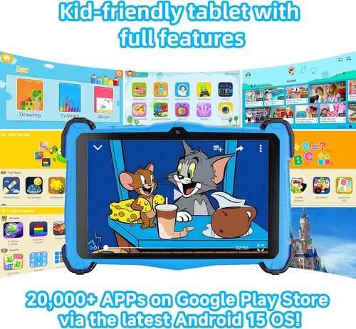Miniatura 2 de Fivahiva Tableta para niños Android 15 de 7 pulgadas, tableta para niños de 3 a 7, 10 GB de RAM 64 GB de ROM, WiFi, pantalla IPS, control parental