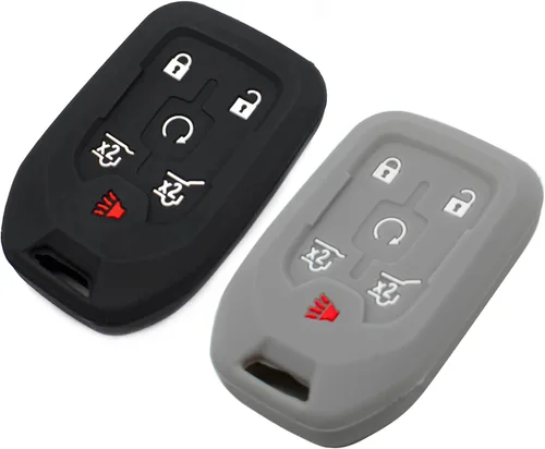 Miniatura 6 de Funda de silicona para llavero para Chevy Chevrolet Tahoe Suburban 3500 HD GMC Terrain Yukon XL 1500 GM Smart 6 botones Accesorios para automóvil