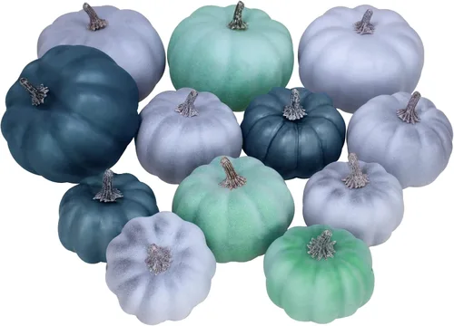 Miniatura 10 de 12 calabazas artificiales de otoño pequeñas, calabazas artificiales de color rosa sintético, calabazas decorativas de espuma para regalos, bodas