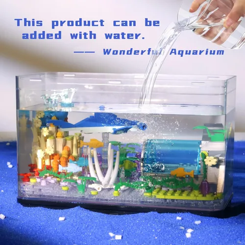 Miniatura 3 de Bibilock Bloques de construcción de pecera, bloques de construcción de acuario ideales creativos (puede añadir efectos de luz de agua y carga)