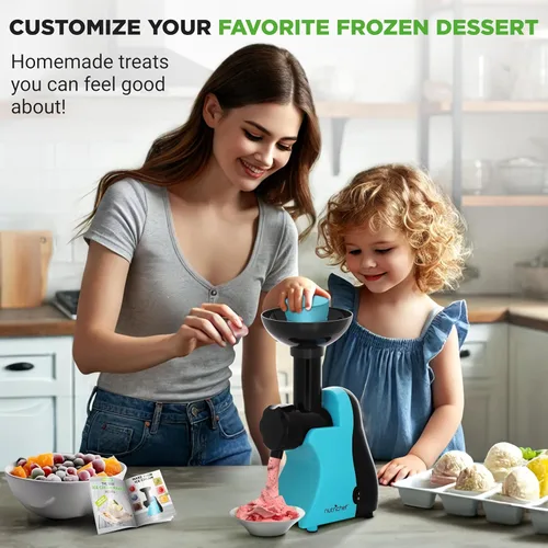 Miniatura 2 de NutriChef Máquina eléctrica de postres de frutas congeladas – Máquina de sorbete de frutas – Hacer helado, postre, gelato, batidos, granizados