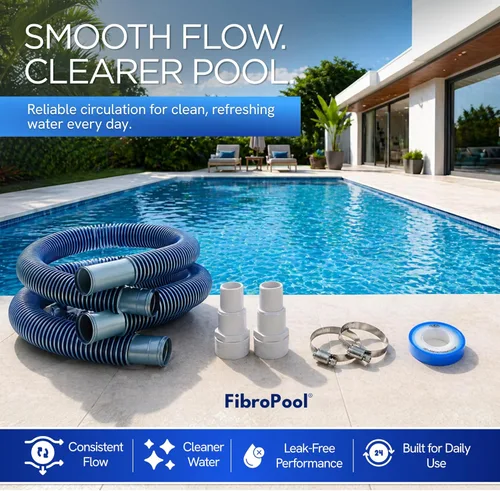 Miniatura 7 de FibroPool Kit de manguera de filtro de piscina de 1-1/2 pulgadas, paquete de 2 de 6 pies, puños reforzados, adaptadores de abrazaderas y cinta
