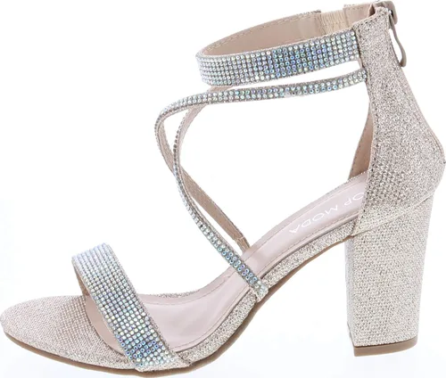 Miniatura 2 de TOP Moda - Sandalias de tacón alto con correa de tobillo y puntera abierta