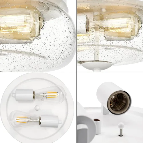 Miniatura 3 de Lámparas de techo Darkaway para montaje empotrado, lámpara de techo interior y exterior con pantalla de vidrio semillado para pasillo, cocina, Blanco