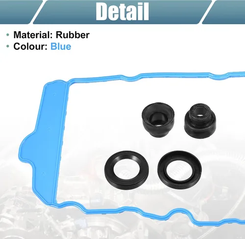 Miniatura 3 de X AUTOHAUX Juego de juntas de tapa de válvula de motor con ojales VS50808R Goma para Cadillac CTS SRX para Chevrolet Captiva para Buick Enclave
