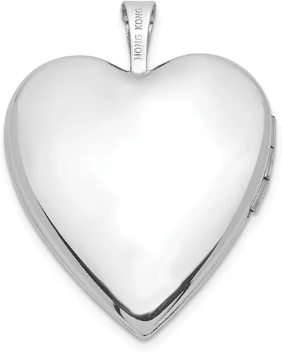 Miniatura 3 de FB Jewels Medallón de corazón de diamantes en oro blanco sólido de 14 quilates y 0.787 in, Diamante
