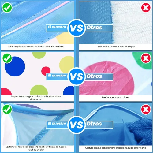 Miniatura 2 de Alberca para bolas EocuSun grande para niños, tienda para bolas para niños y niñas, de interior y exterior, corral de juegos para bebés con bolsa