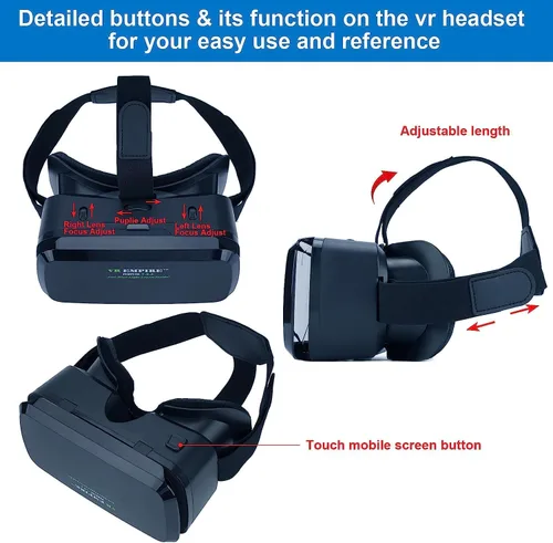 Miniatura 6 de Auriculares de realidad virtual para teléfono celular, auriculares de realidad virtual, gafas 3D, gafas de realidad virtual, gafas de realidad