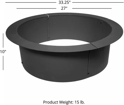 Miniatura 5 de Ash & Ember - Revestimiento de acero para hoguera de 33" de diámetro exterior x 27" interior - Revestimiento de 4 paneles de acero de 1.5mm