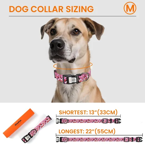 Miniatura 3 de Collar Reflectante para Perro, Collares Personalizados para Perro con Hebilla de Código QR, Collar de Nailon Suave para Mascotas Ajustable para Camo