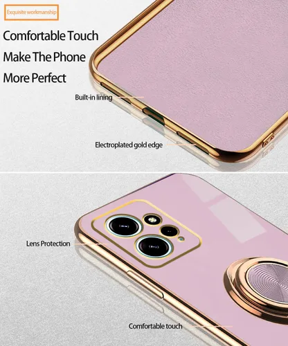 Miniatura 2 de Compatible con Redmi Note 12 4G Case Ring Holder Magnet Green, para Xiaomi Redmi Note 12 4G Funda de teléfono de silicona a prueba de golpes Púrpura