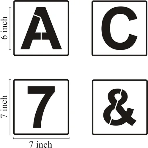 Miniatura 4 de Plantillas de letras y números del alfabeto de 7 pulgadas, paquete de 40 plantillas grandes de letras y números con letreros para pintar sobre