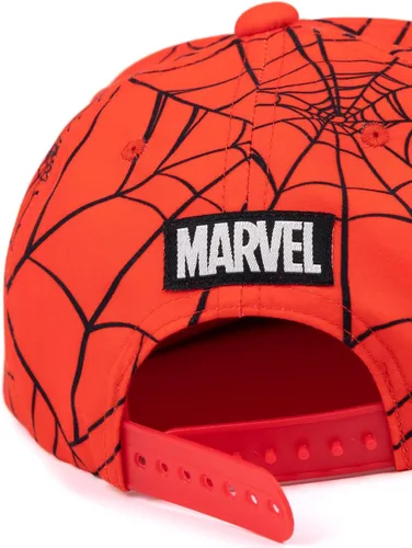Miniatura 4 de Marvel Spider-Man - Gorra de verano para niños, diseño de tela de araña roja, gorra gráfica de superhéroe de Spiderman, gorro con cierre ajustable