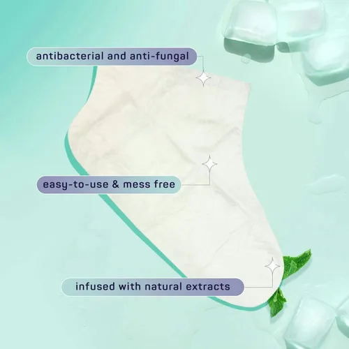 Miniatura 6 de Spa Life - Juego de calcetines hidratantes y bálsamo reparador de pies de menta refrescante para hombre, máscara hidratante revitalizante