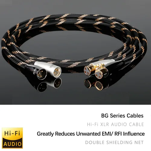 Miniatura 2 de SKW Un par de cables XLR macho a XLR hembra de 3 pines para micrófonos y equipos de estudio, cable blindado trenzado de alta resistencia de 1.64
