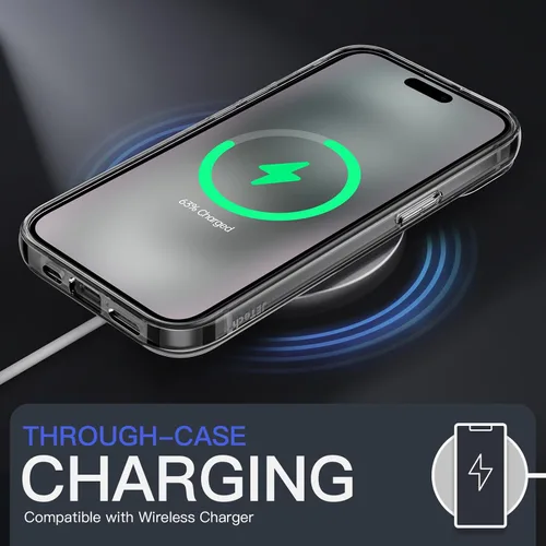 Miniatura 6 de JETech - Funda para iPhone 15 de 15,5 cm, cubierta antiamarilleo a prueba de golpes, parte trasera transparente antiarañazos (negro)