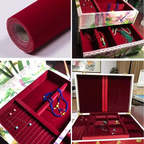 Miniatura 2 de Forro de terciopelo autoadhesivo con flocado para cajones de joyería, arte y manualidades, proyectos de bricolaje, tela de terciopelo para despegar