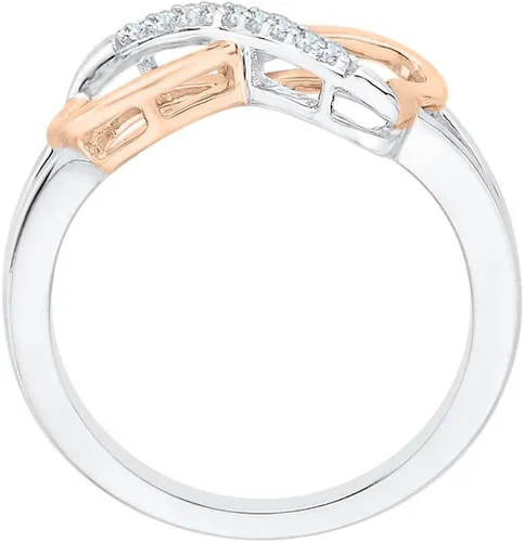 Miniatura 3 de KATARINA Anillo de diamantes infinito en forma de corazón en plata de ley en dos tonos (120 cttw, J-K, I1-I2)