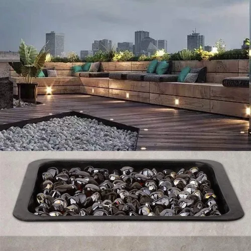Miniatura 6 de Mr. Fireglass 10 libras de cristales de fuego mezclados en forma de diamante para chimenea y hoguera al aire libre y paisajismo - 2.54 cm de alto
