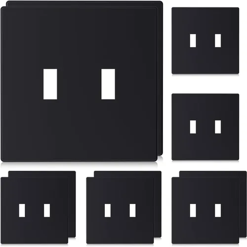 Miniatura 11 de ELEGRP Placas de pared de palanca de 2 segmentos sin tornillos, cubierta de placa frontal termoplástica irrompible de tamaño mediano para Blanco mate