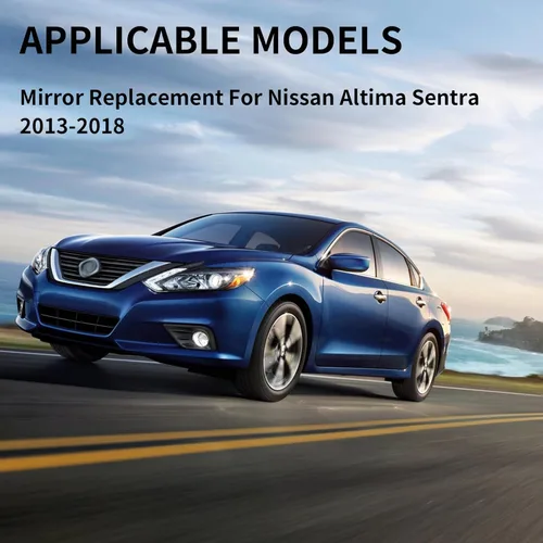 Miniatura 6 de Espejo lateral del pasajero de repuesto para Nissan Altima 2013 2014 2015 2016 2017 2018 Sentra 2013 2014 2015 2016 2017 2018 – Vidrio de espejo