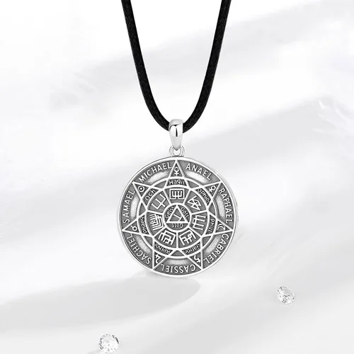 Miniatura 177 de Vito Collar de plata de ley 925 para mujeres y hombres, San Benito, crucifijo, Caravaca, San Cristóbal, San Judas, medalla patronal, amuleto