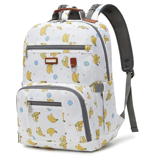 Miniatura 17 de Mochila para pañales, grandes bolsas de pañales para bebé con cambiador portátil para niños y niñas, mochila de viaje multifuncional para mamás