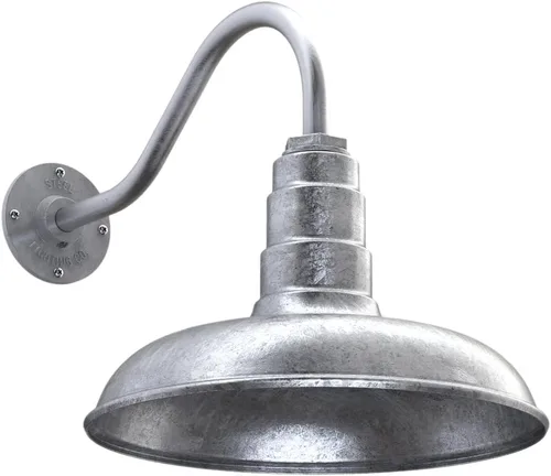 Miniatura 79 de Steel Lighting Co. Topanga - Luz de granero Montaje en pared al aire libre Domo de 14 pulgadas Cuello de cisne de 11 pulgadas Luz de garaje