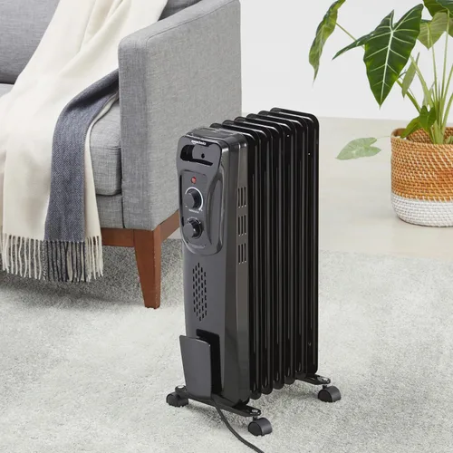 Miniatura 7 de Amazon Basics Radiador de aceite portátil para uso en interiores, 3 ajustes de calor, protección contra sobrecalentamiento, seguridad certificada
