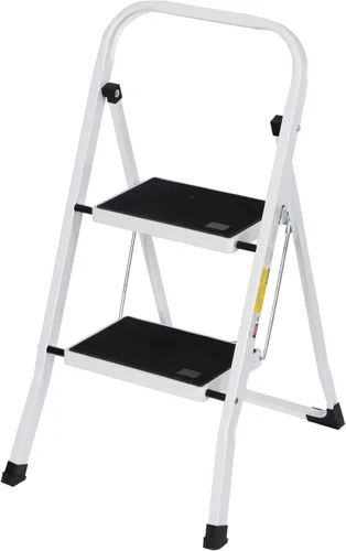 Simpli-Magic Escalera escalonada, taburete ergonómico plegable con pedal antideslizante ancho, multiusos para el hogar, cocina y oficina (capacidad