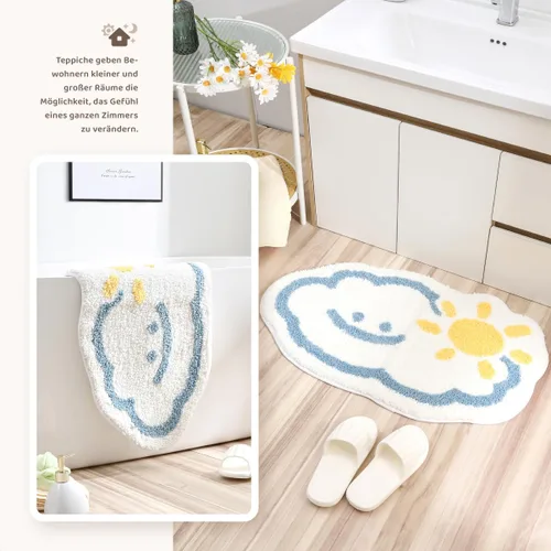 Miniatura 3 de Molesun Alfombra de baño bonita, alfombra de ducha de microfibra de felpa antideslizante, absorbente de agua, divertidos tapetes de animales