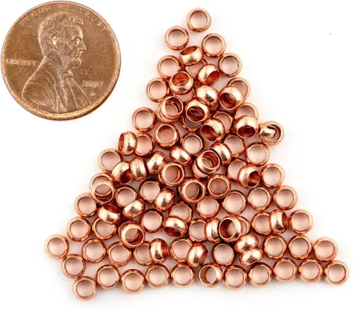 Miniatura 2 de The Bead Chest Cuentas redondas de cobre (0.157 in, juego de 100)