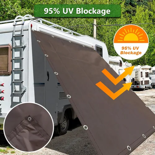 Miniatura 3 de Toldo para dar sombra tipo vela de 6'6"x9'9" con tela impermeable, toldo para camping, lona para carpas, cubierta para la parte trasera del patio