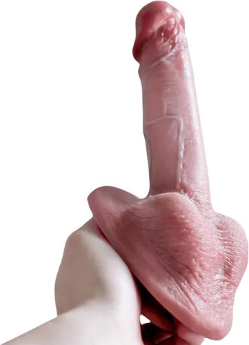 Miniatura 13 de Reproduction Consoladores gruesos realistas hechos a mano de 8.77 pulgadas, pene falso de silicona suave con fuerte ventosa, juguetes sexuales