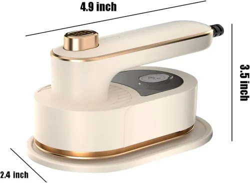 Miniatura 2 de Mini plancha de mano portátil, plancha de vapor giratoria de 180°, soporte de mini máquina de planchar para familia, viajes y regalos (blanco)