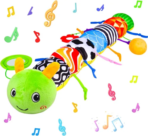 Juguetes para bebés de 0-6 y 6-12 meses, juguetes de peluche para bebés para tiempo de acostarse y desarrollar habilidades sensoriales con crujido,