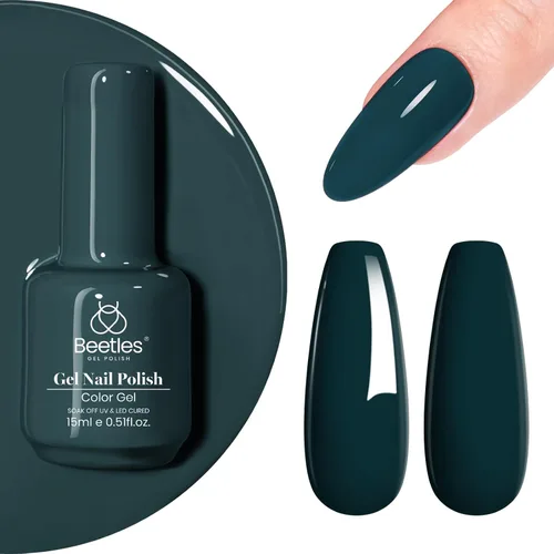 Miniatura 80 de Beetles - Esmalte de uñas de gel verde luminoso que brilla en la oscuridad, esmalte de uñas de gel que se absorbe con lámpara LED UV, arte de uñas