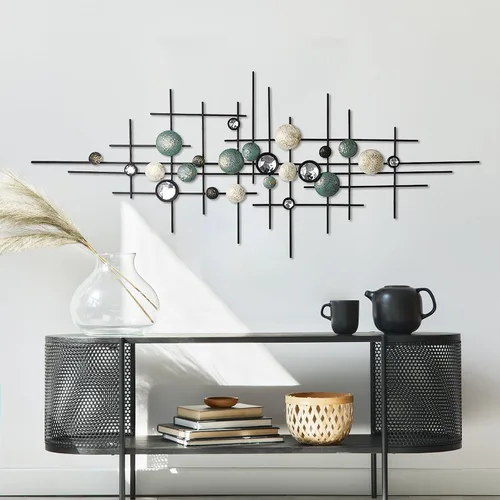 Miniatura 6 de KEQAM Arte de pared de metal moderno grande, decoración de pared de metal para el hogar, esculturas de pared hechas a mano para colgar en la pared