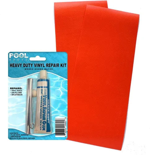 Miniatura 10 de Paquete de 2 parches de reparación de vinilo azul polvo resistente de 4 x 10 para botes inflables y piscinas Azul polvoriento