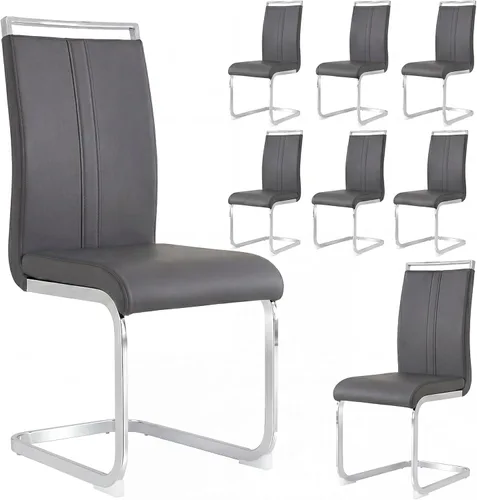 Miniatura 43 de Juego de 2 sillas de comedor modernas con esponja de alta densidad tapizada y patas de metal, sillas para comedor, sillas de comedor de piel
